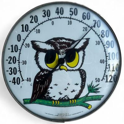 The Original Jumbo Dial Owl Thermometer by Ohio Thermometer Co.