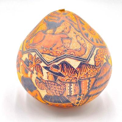 Peruvian/Ecuadorian Carved Gourd