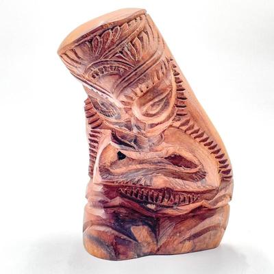 Handmade Wooden Tiki Sculpture, Signed