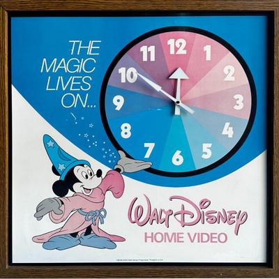Vintage Disney Store Clock, Mickey as Sorcerer, 1982