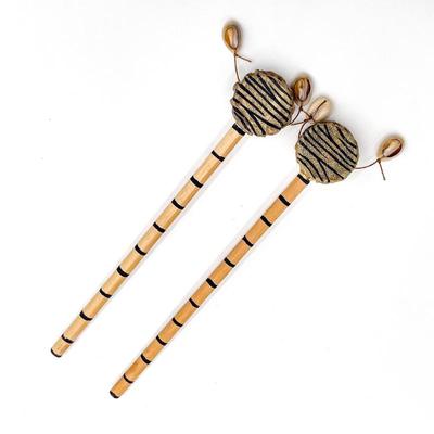 Tribal Zebra-Striped Spin Drums