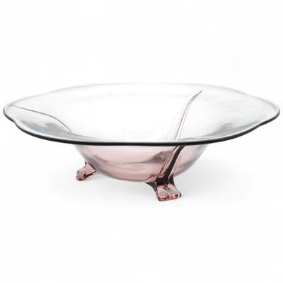 Vintage Fostoria Pink Depression Glass Footed Bowl