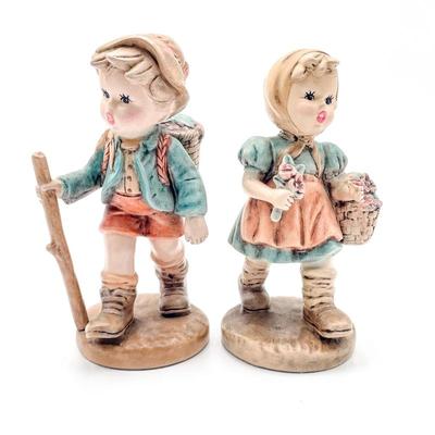 Hand-Painted Ceramic Boy & Girl Figurines