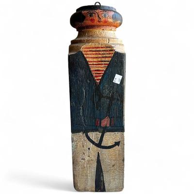 Handmade Folk Art Carved Sailor Figurine by S. Poole, 1979