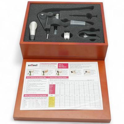 Scunci 16-Piece Wine Accessories Kit in Wooden Case