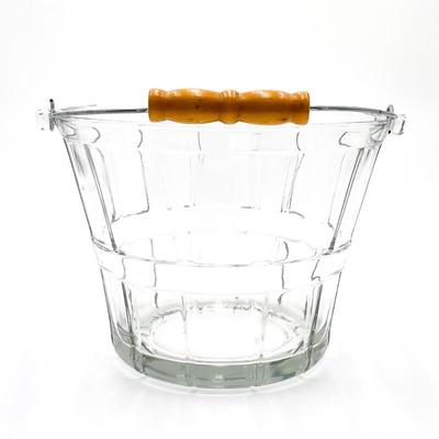 Vintage Anchor Hocking Glass Ice Bucket w/ Handle