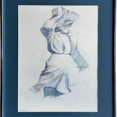 1970s Christine Rosamond 'Wind Blown' Lithograph