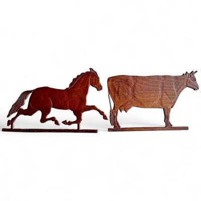 Vintage 1980s Carved Pressed Wood Wall Plaques