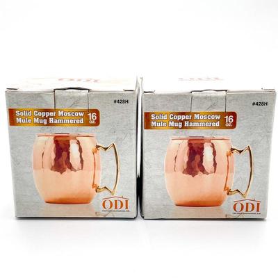 ODI Solid Copper Moscow Mule Mug, Set of 2, 16oz