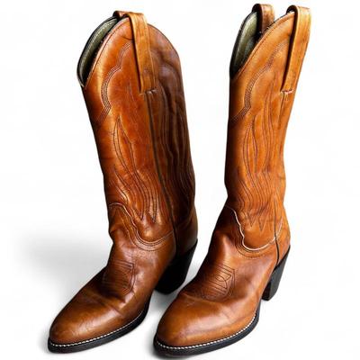 Frye 1980s Western Cowboy Leather Boots, Size 5 1/2 B