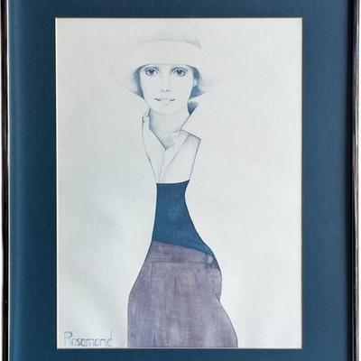 Vintage "Melissa" by Christine Rosamond Lithograph, Framed
