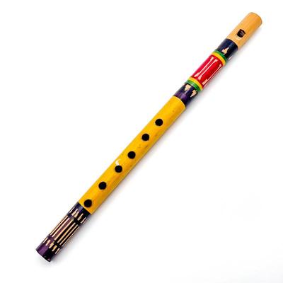Decorated Multicolored Bamboo Bansuri Flute