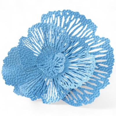 Two Metallic Openwork Flower Wall Art Pieces