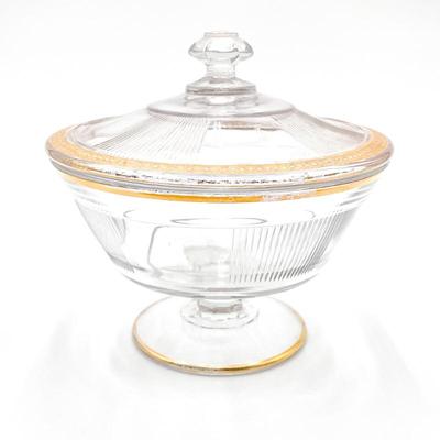 Vintage Glass Caddy Dish w/ Lid