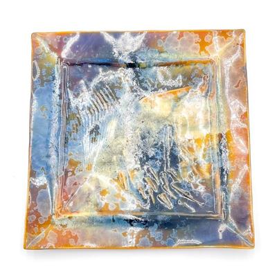 Bill Campbell Flambeaux Crystalline Pottery Tray