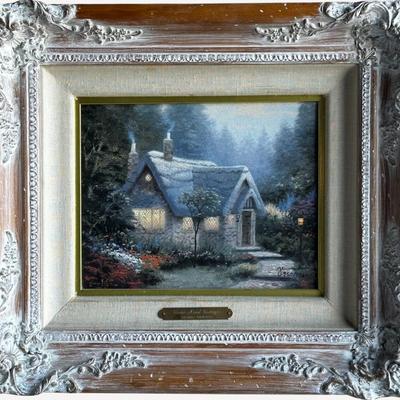 "Cedar Nook Cottage" by Thomas Kinkade, Numbered Canvas