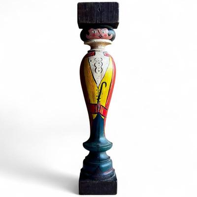 American Folk Art Hand-Painted Figurine by S. Poole