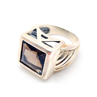 Sterling Silver Ring with Smoky Quartz Size 6.5
