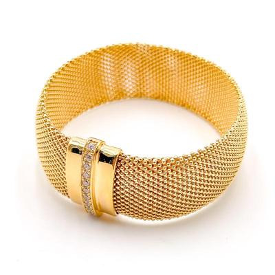 925 Milor Italy Gold-Plated Mesh Bracelet