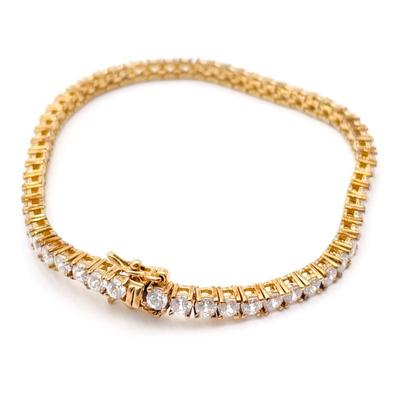 925 Sterling Silver Gold-Tone CZ Tennis Bracelet