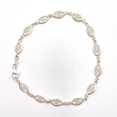 Milor Italy 925 Sterling Silver Filigree Link Anklet