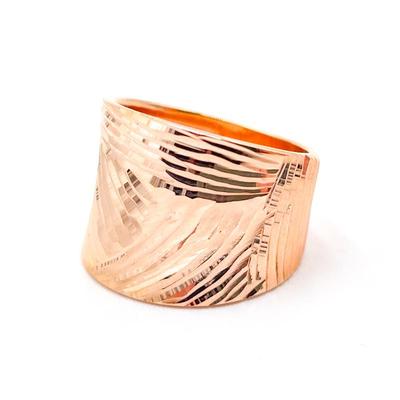 Milor Italy 925 Sterling Rose Gold-Tone Wide Band Ring Size 7.5