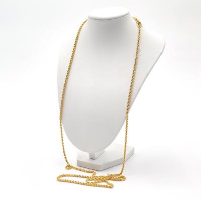 925 Sterling Silver Gold-Tone 35" Rope Chain Necklace