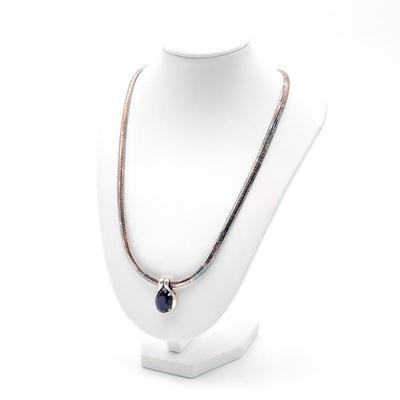 Milor Italy 925 Sterling Silver Necklace with Smoky Quartz Pendant