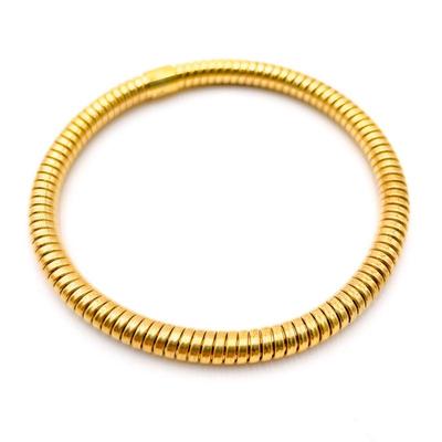 Gold Over 925 Sterling Silver Flexible Bracelet by Milor Italy