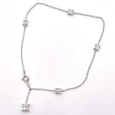 Sterling Silver Anklet with CZ Accents