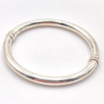 Milor Italy 925 Sterling Silver Hinged Bangle Bracelet
