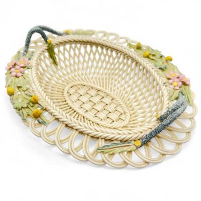 Belleek Ireland Woven Porcelain Basket, Limited Edition 1999