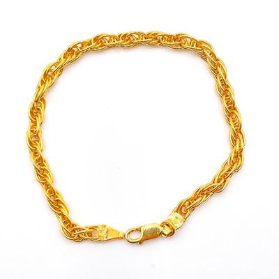 Milor Italy 925 Gold-Tone Rope Chain Bracelet