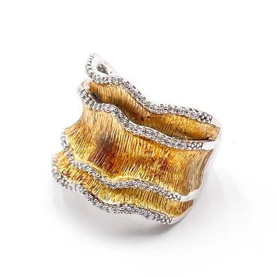 Gold-Tone and Silver-Tone Wave-Design Ring