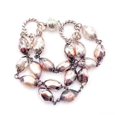 925 Sterling Silver Multi-Strand Beaded Bracelet