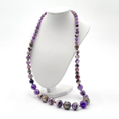 Merav 925 Sterling Silver and Amethyst Necklace