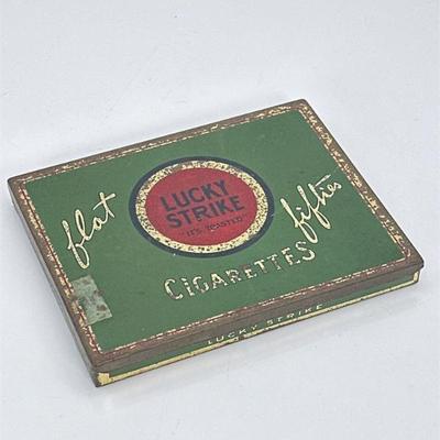 Vintage Lucky Strike Flat Fifty Cigarette Tin