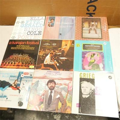 Lot Of 9 assorted Vinyl Records ft. Ella Fitzgerald, Emmylou Harris + More