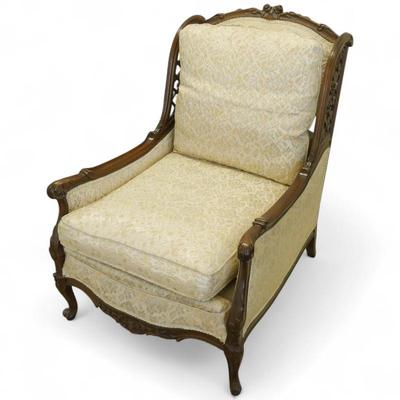 Sale Photo Thumbnail #87: Louis XV Style French Upholstered Bergère Armchair