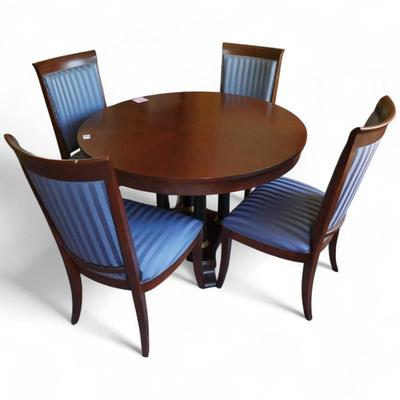 Sale Photo Thumbnail #15: Ethan Allen Medallion Biedermeier Pedestal Table w/ 4 Chairs