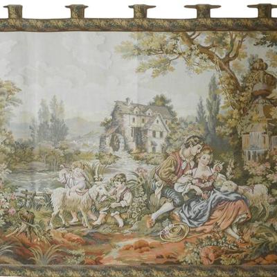 Sale Photo Thumbnail #54: Noble Pastorale by Francois Boucher Countryside Woven Tapestry
