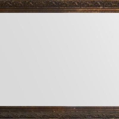 Sale Photo Thumbnail #59: Beveled Wood Frame Hanging Wall Mirror
