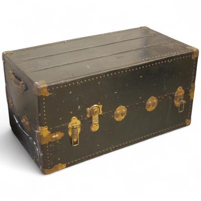 Sale Photo Thumbnail #36: Vintage 1920s-30s Steamer Trunk