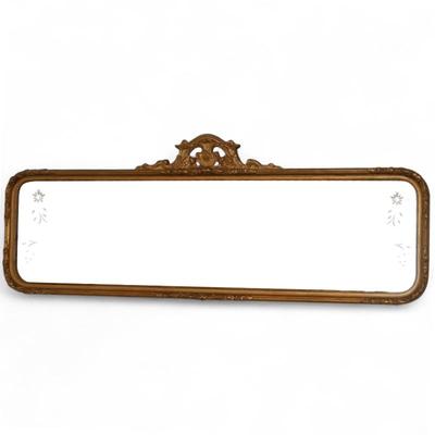 Sale Photo Thumbnail #98: French Provincial Etched Mirror w/ Gilded Carved Frame