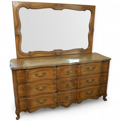 Sale Photo Thumbnail #34: Vintage White Furniture Co. French Provincial Dresser w/ Mirror