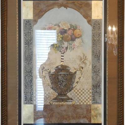 Sale Photo Thumbnail #60: Framed Art Print of Ornate Urn with Fruits & Flowers