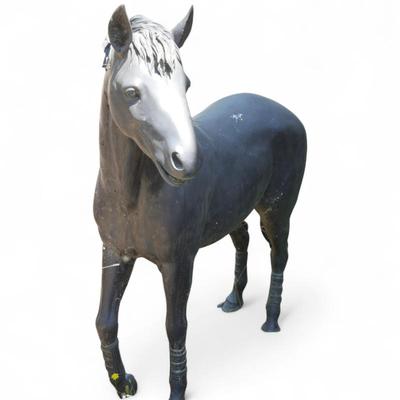 Sale Photo Thumbnail #35: Life-Sized Patinated Iron Horse Statue