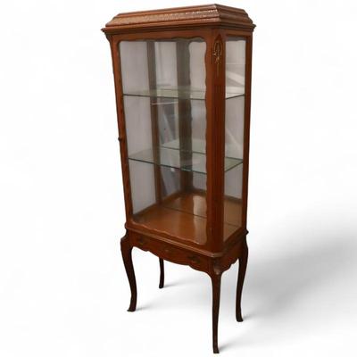 Sale Photo Thumbnail #77: 20th Century Louis XV Style Curio Cabinet w/ Glass Shelves