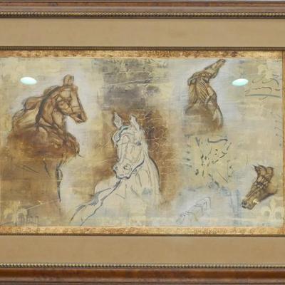 Sale Photo Thumbnail #55: Contemporary Framed Art Print of Horse Sketches