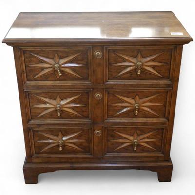 Sale Photo Thumbnail #9: Baker Furniture William & Mary-Style Chest w/ Starburst Inlay